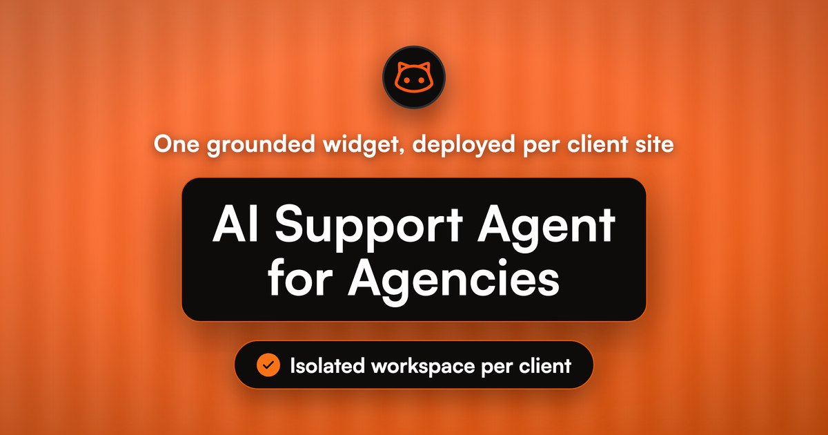 AI Support Agent for Agencies: Support Every Client Site