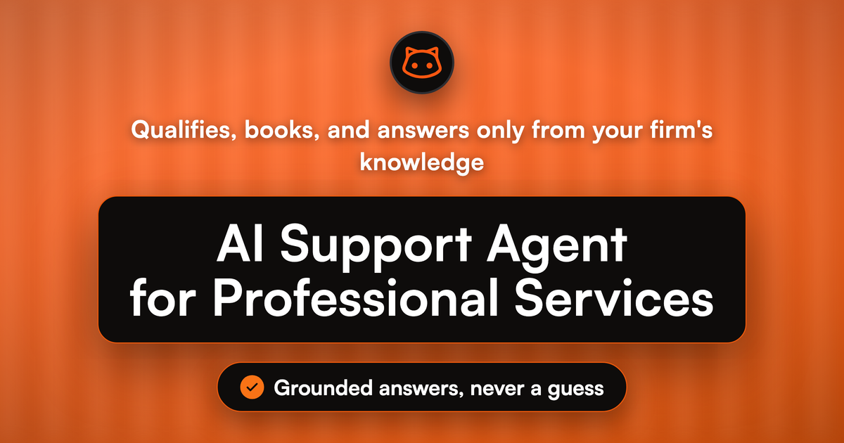 AI Support Agent for Professional Services: Intake, Answers, Trust